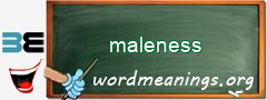 WordMeaning blackboard for maleness